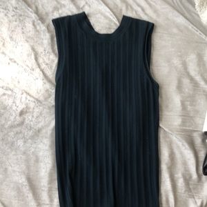 Theory teal Women’s knit cross back sleeveless top